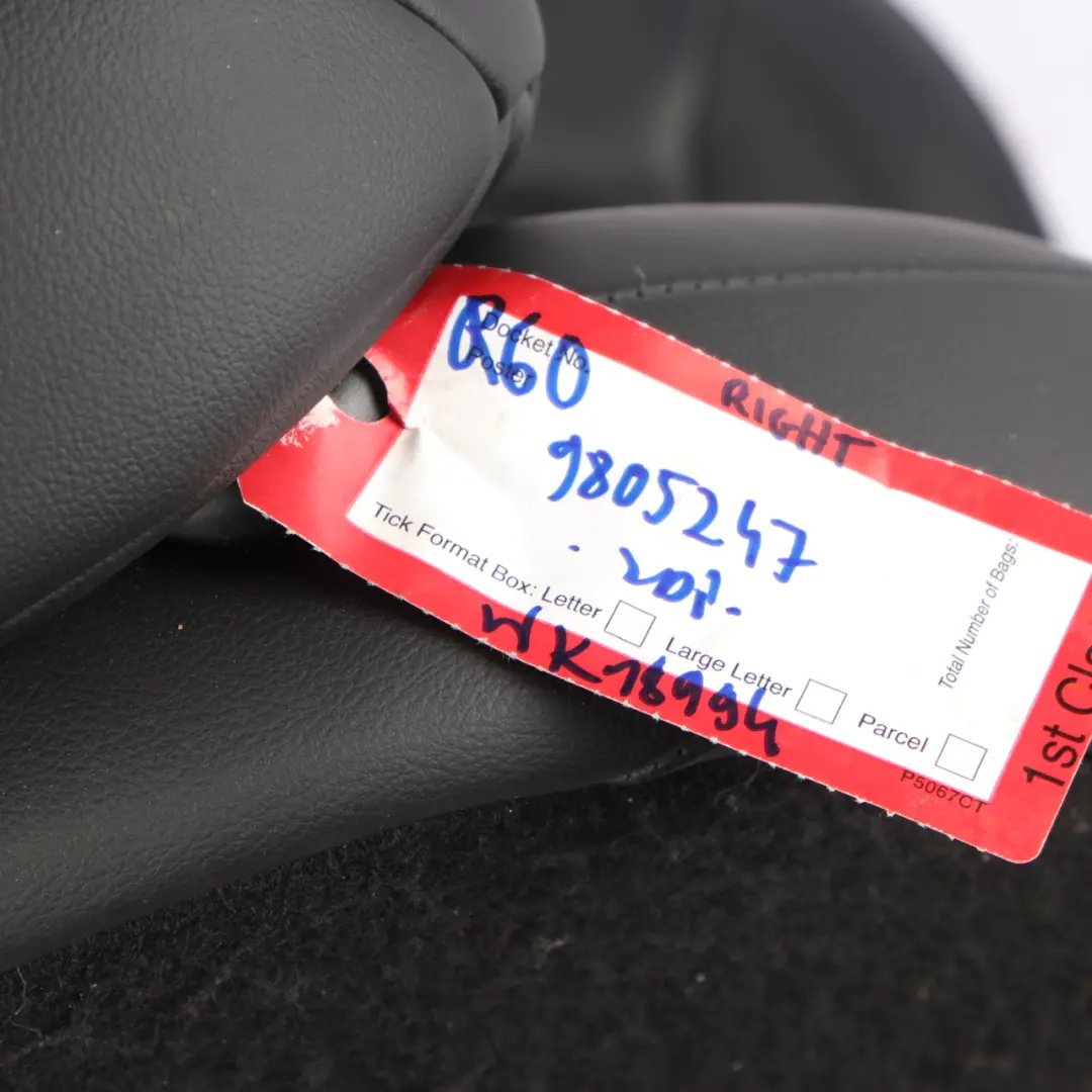 Mini R60 Countryman Rear Right O/S Folding Seat Leather Gravity Carbon Black - SKU 9805247 - Part number 9805247