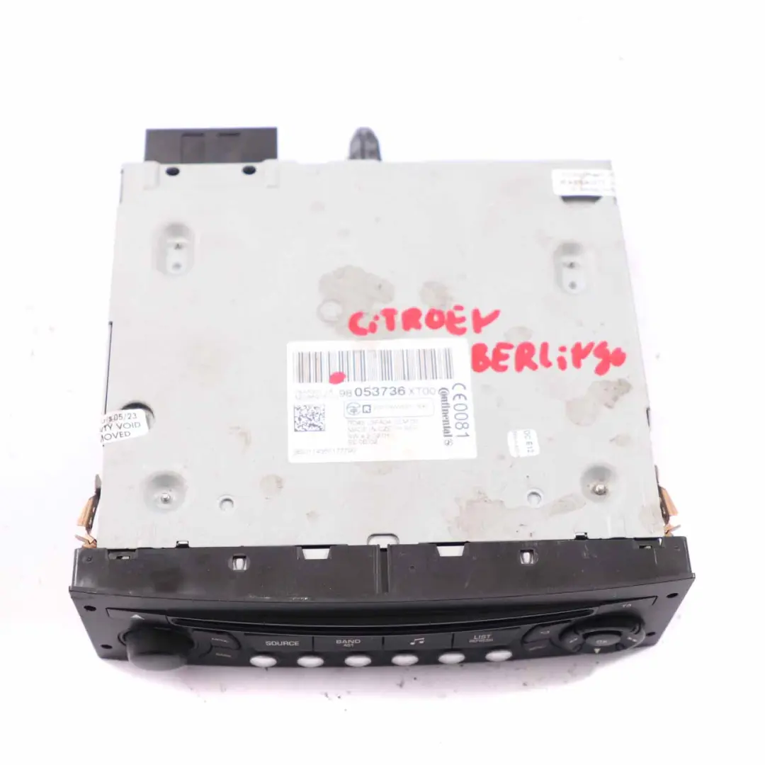  Citroen Berlingo Peugeot Partner Lettore CD Radio Stereo Head Unit - SKU 98053736XT00 - Numero di parte 98053736XT00