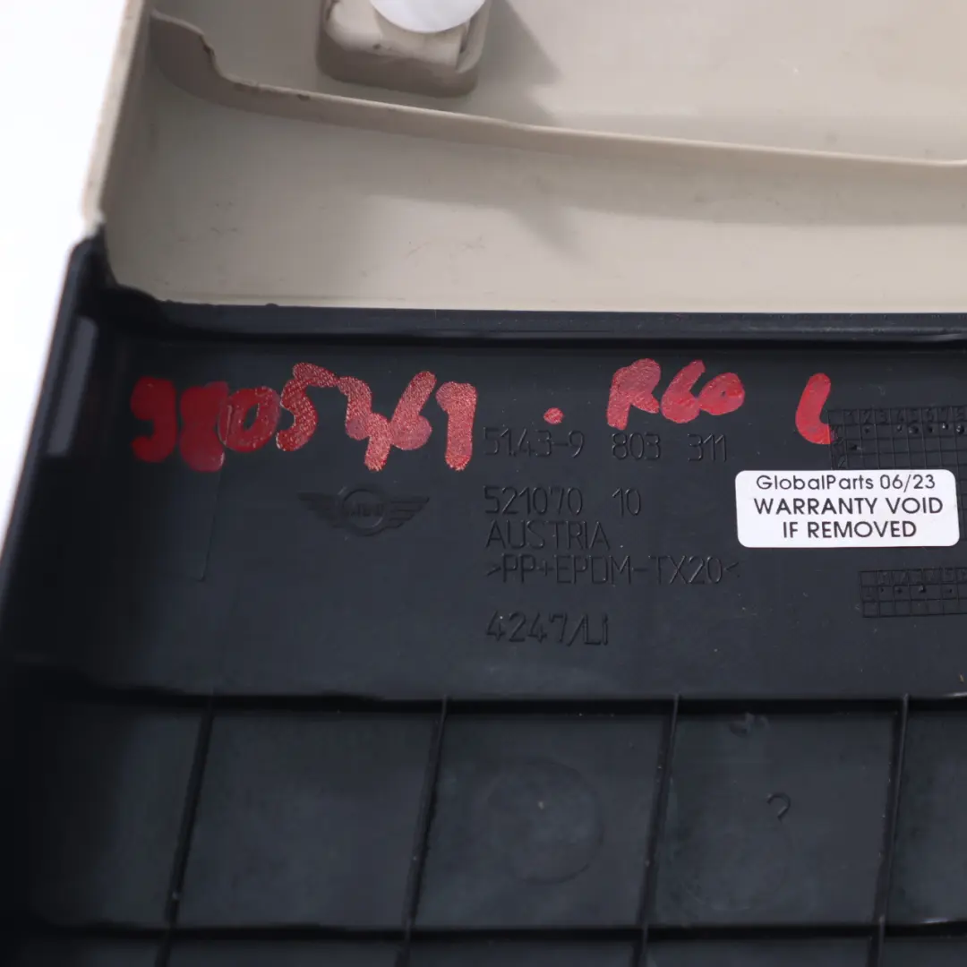 Abdeckung B-Säule Unten Links Polar Beige 9803311 für Mini Countryman R60 mit Teilenummer 9805469 Mini Countryman R60 Abdeckung B-Säule Unten Links Polar Beige 9803311 - SKU 9805469 - Teilenummer 9805469