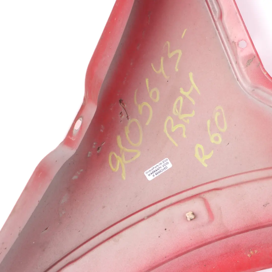 Side Panel Fender Front Left Wing N/S Blazing Red Metallic - B63 to Mini R60 R61 with Part number 9805643 Mini R60 R61 Side Panel Fender Front Left Wing N/S Blazing Red Metallic - B63 - SKU 9805643-BRM - Part number 9805643