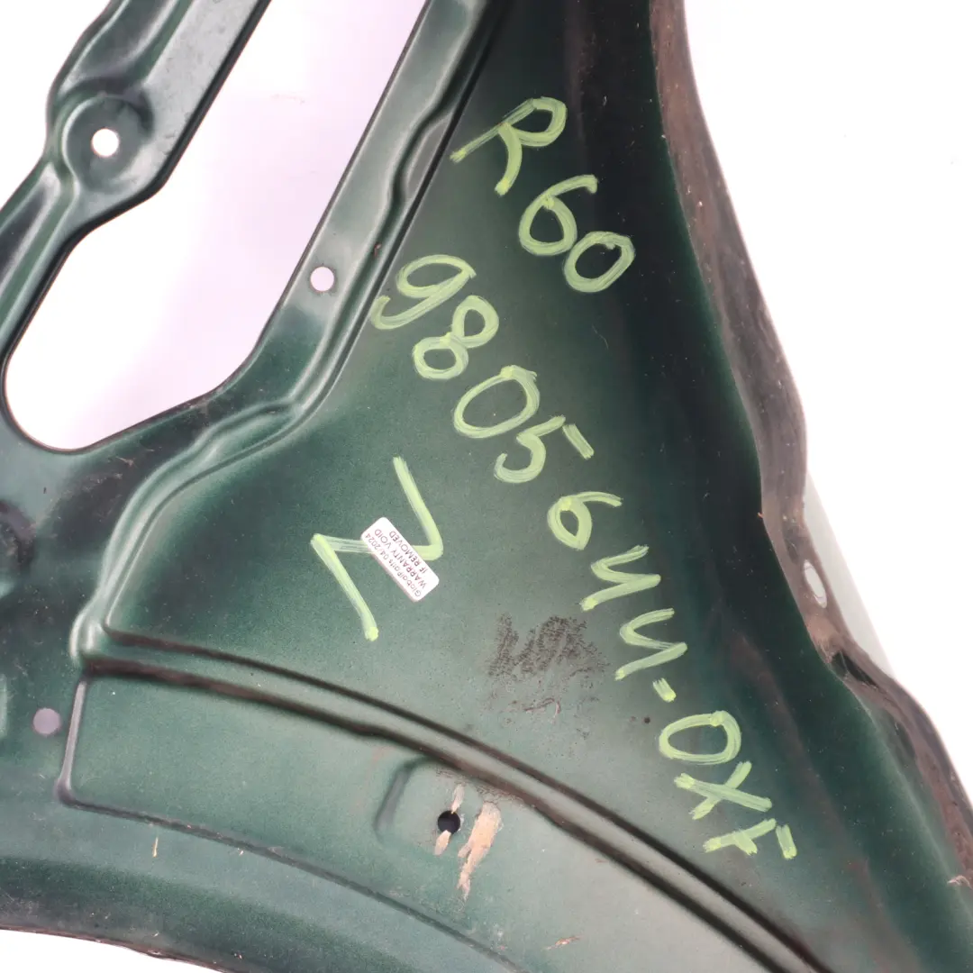 Side Wing Panel Mini R60 R61 Fender Front Right O/S Oxfordgruen Green - B26 to with Part number 9805644 Side Wing Panel Mini R60 R61 Fender Front Right O/S Oxfordgruen Green - B26 - SKU 9805644-OXF - Part number 9805644