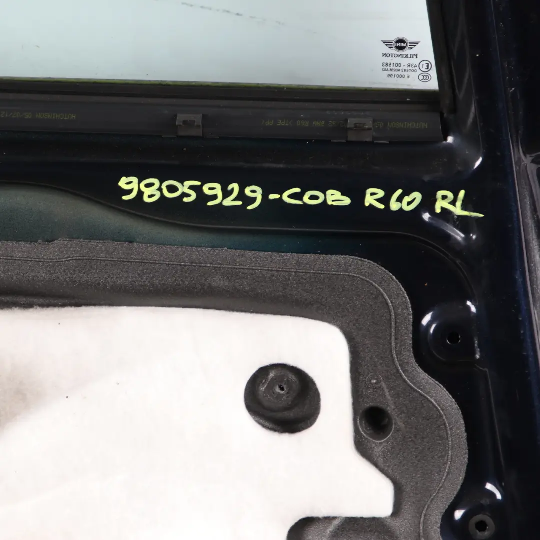 Door Rear Left N/S Cosmic Blue Metallic - B13 to Mini Countryman R60 with Part number 9805929 Mini Countryman R60 Door Rear Left N/S Cosmic Blue Metallic - B13 - SKU 9805929-COB - Part number 9805929