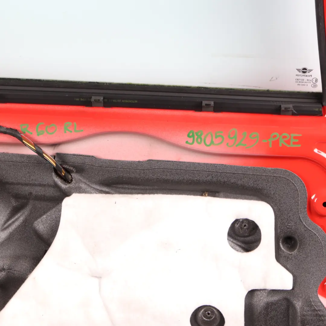Door Rear Left N/S Pure Red - B16 to Mini Countryman R60 with Part number 9805929 Mini Countryman R60 Door Rear Left N/S Pure Red - B16 - SKU 9805929-PRE - Part number 9805929