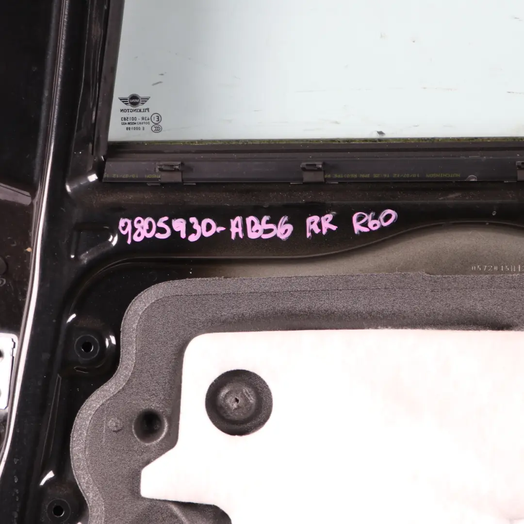 Rear Door Mini R60 Countryman Right O/S Absolute Black Metallic - B11 - SKU 9805930-ABS6 - Part number 9805930