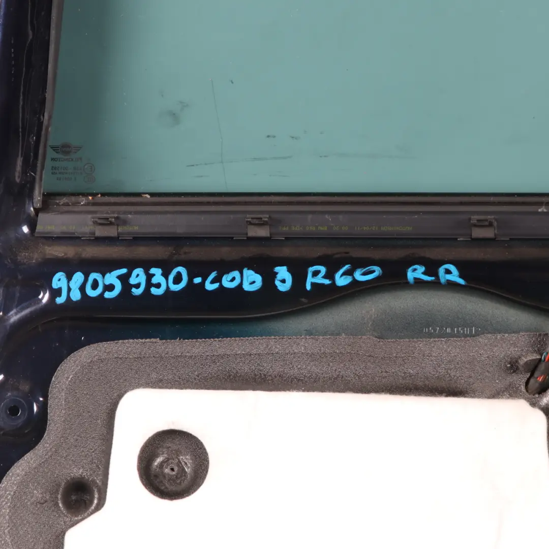 Door Rear Right O/S Cosmic Blue Metallic - B13 to Mini Countryman R60 with Part number 9805930 Mini Countryman R60 Door Rear Right O/S Cosmic Blue Metallic - B13 - SKU 9805930-COB3 - Part number 9805930