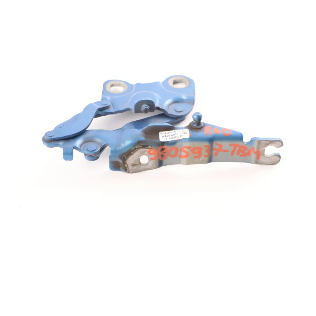 Bisagra Capó Izquierda Azul Metalizado B14 9801569 para Mini Cooper R60 R61 con número de pieza 9805937 Mini Cooper R60 R61 Bisagra Capó Izquierda Azul Metalizado B14 9801569 - SKU 9805937-TBM - Número de pieza 9805937