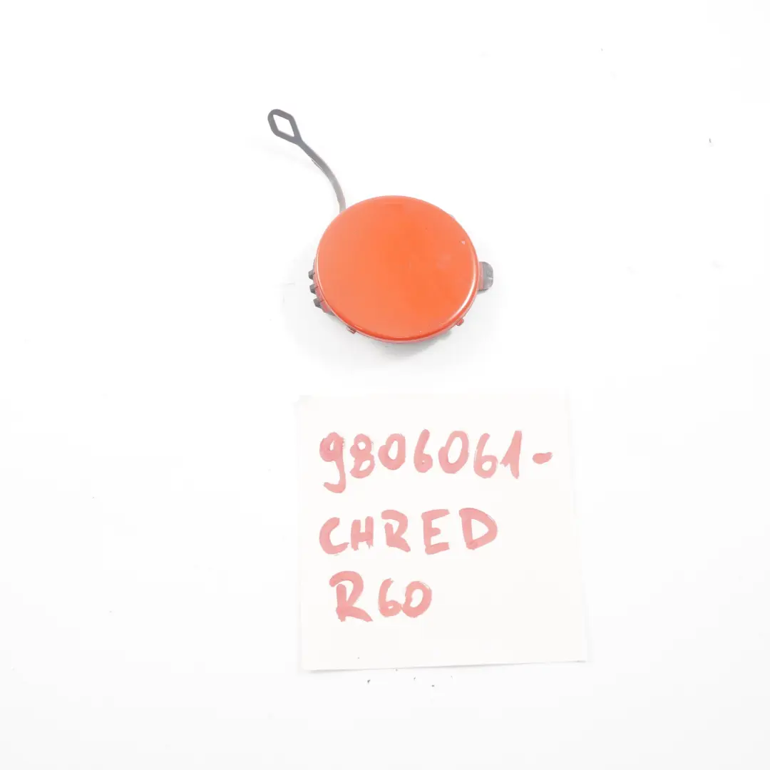 Tapa Parachoques Delantero Mini R60 R61 Flap Ojo Remolque Chili Rojo 851 9801923 para con número de pieza 9806061 Tapa Parachoques Delantero Mini R60 R61 Flap Ojo Remolque Chili Rojo 851 9801923 - SKU 9806061-CHRED - Número de pieza 9806061