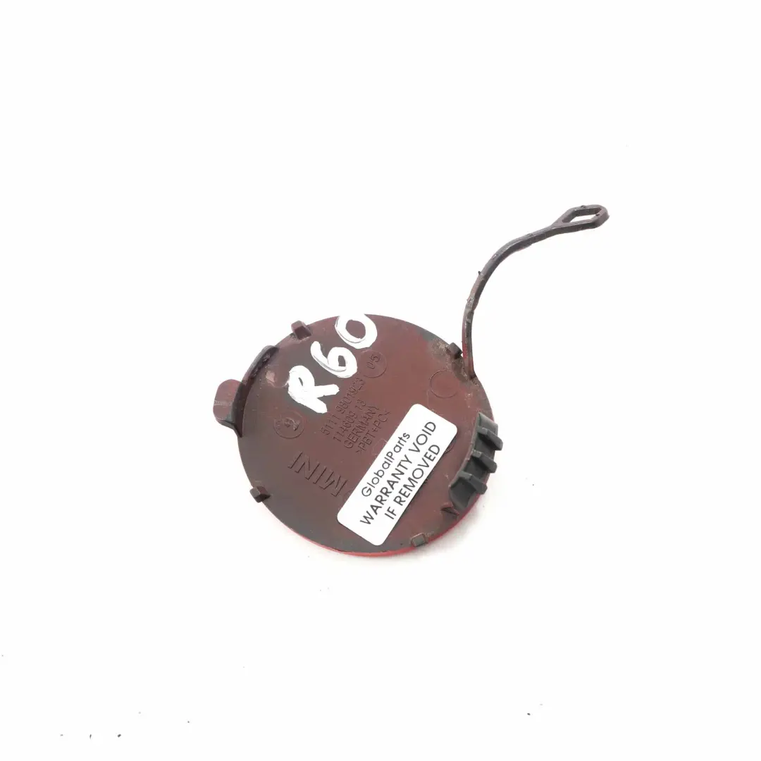 Mini R60 R61 Oeil de remorquage a rabat Chili Red 851 9801923 - SKU 9806061-CHRED - Numéro de pièce 9806061