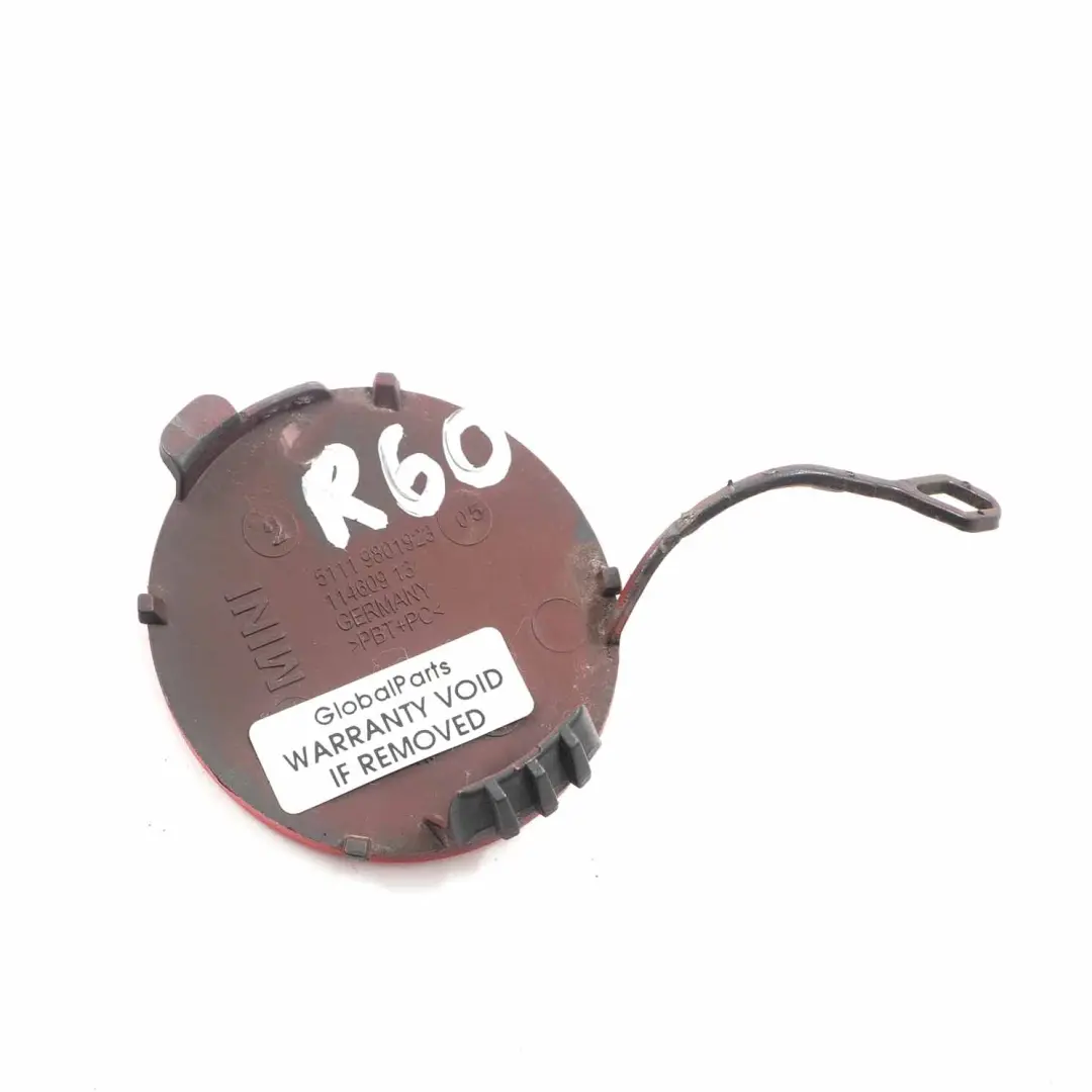  Front Bumper Cover Mini R60 R61 Flap Towing Eye Chili Red 851 9801923 - SKU 9806061-CHRED - Part number 9806061