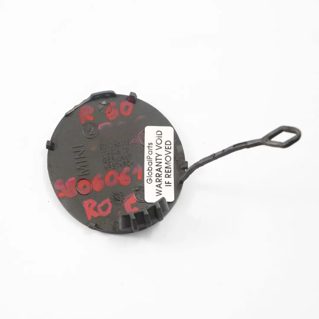 Mini R60 R61 Flap Ojo Remolque Gris Real Metalizado Tapa Parachoques Delantero - SKU 9806061-ROG - Número de pieza 9806061
