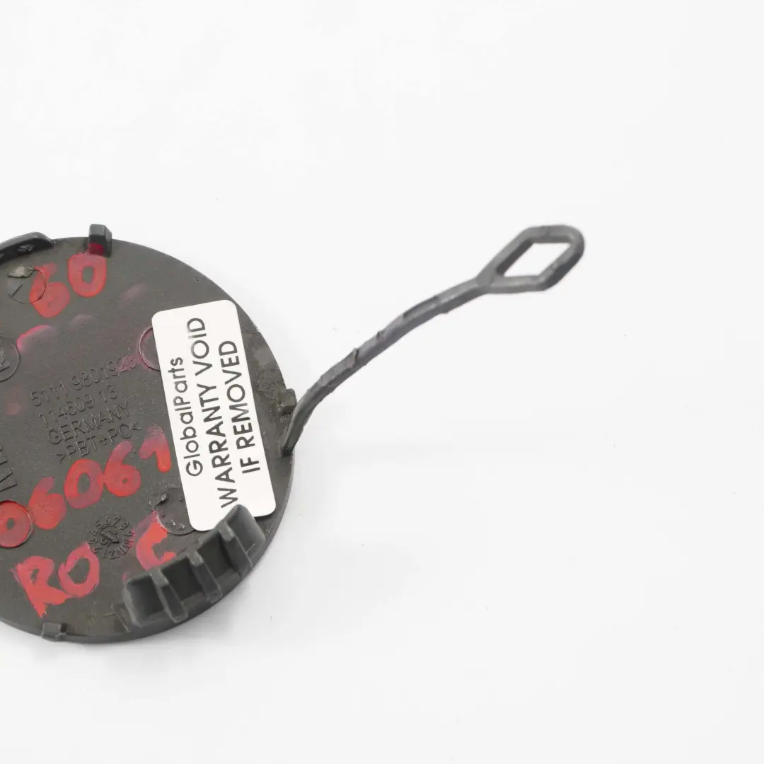 Flap Ojo Remolque Gris Real Metalizado Tapa Parachoques Delantero para Mini R60 R61 con número de pieza 9806061 Mini R60 R61 Flap Ojo Remolque Gris Real Metalizado Tapa Parachoques Delantero - SKU 9806061-ROG - Número de pieza 9806061