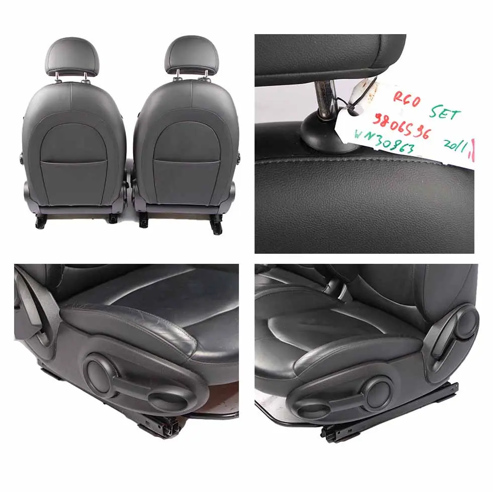 Mini Cooper R60 Countryman Sport Heated Black Leather Interior Seats Front Rear - SKU 9806596-1 - Part number 9806596