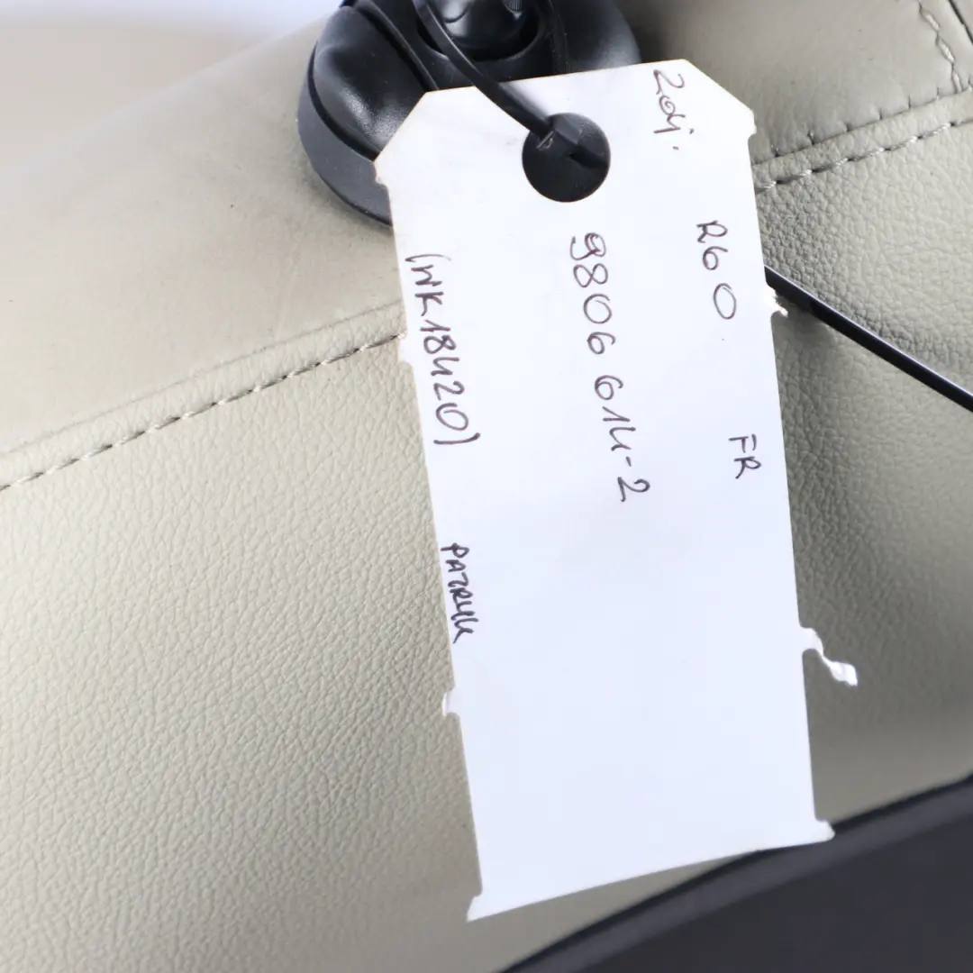 Front Seat Mini Cooper R60 Sport Right O/S Leather Gravity Polar Beige to with Part number 9806614 Front Seat Mini Cooper R60 Sport Right O/S Leather Gravity Polar Beige - SKU 9806614-2 - Part number 9806614
