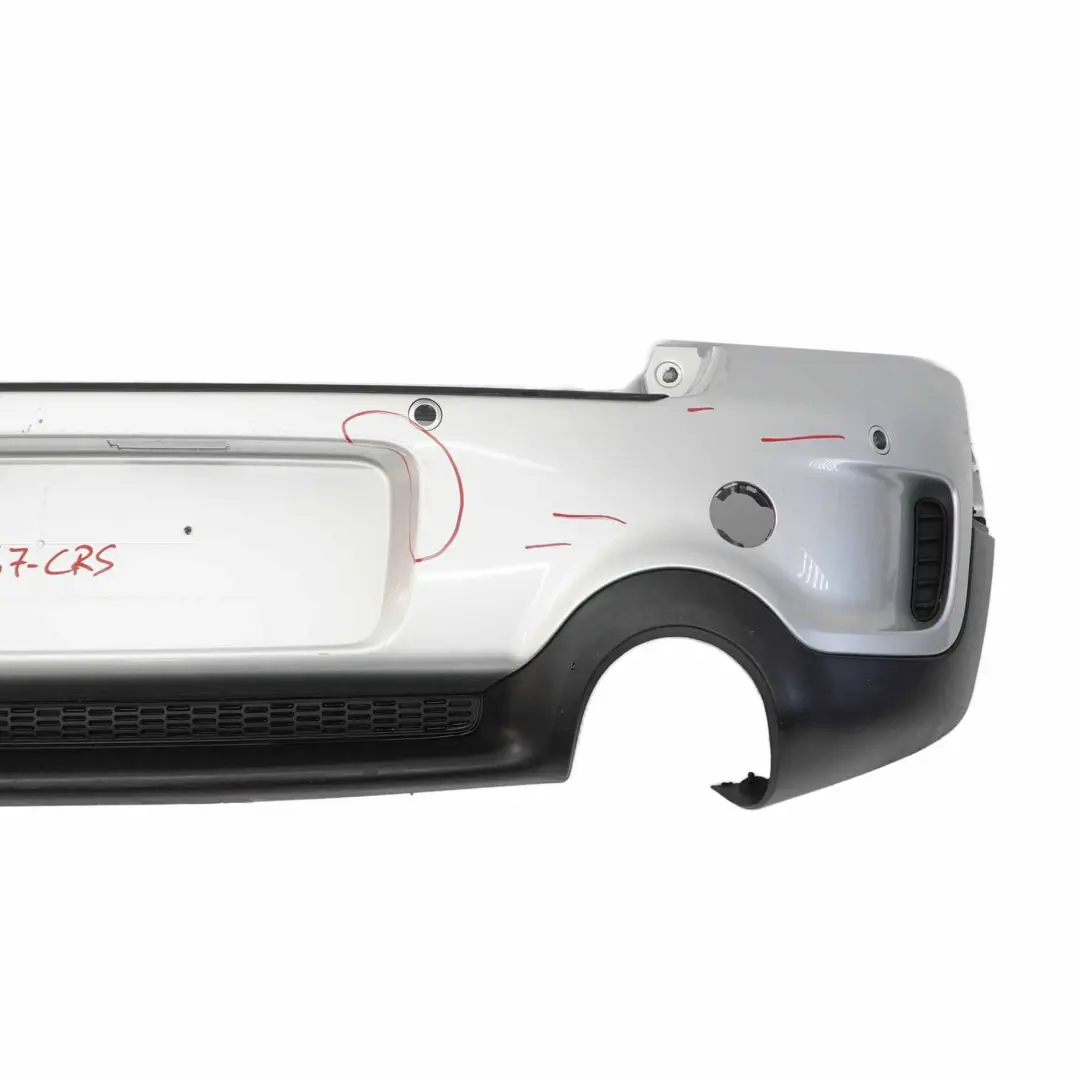 Bumper Cooper S PDC Crystal Silver Metallic - B12 to Mini Countryman R60 Rear with Part number 9806647 Mini Countryman R60 Rear Bumper Cooper S PDC Crystal Silver Metallic - B12 - SKU 9806647-CRS - Part number 9806647