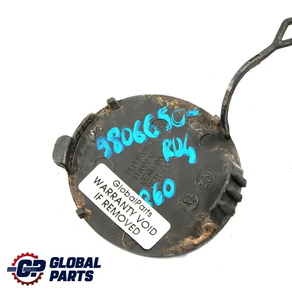 Flap Towing Eye Rear Bumper Right O/S Royal Grey A48 to Mini Cooper R60 Cover with Part number 9806650 Mini Cooper R60 Cover Flap Towing Eye Rear Bumper Right O/S Royal Grey A48 - SKU 9806650-ROG - Part number 9806650