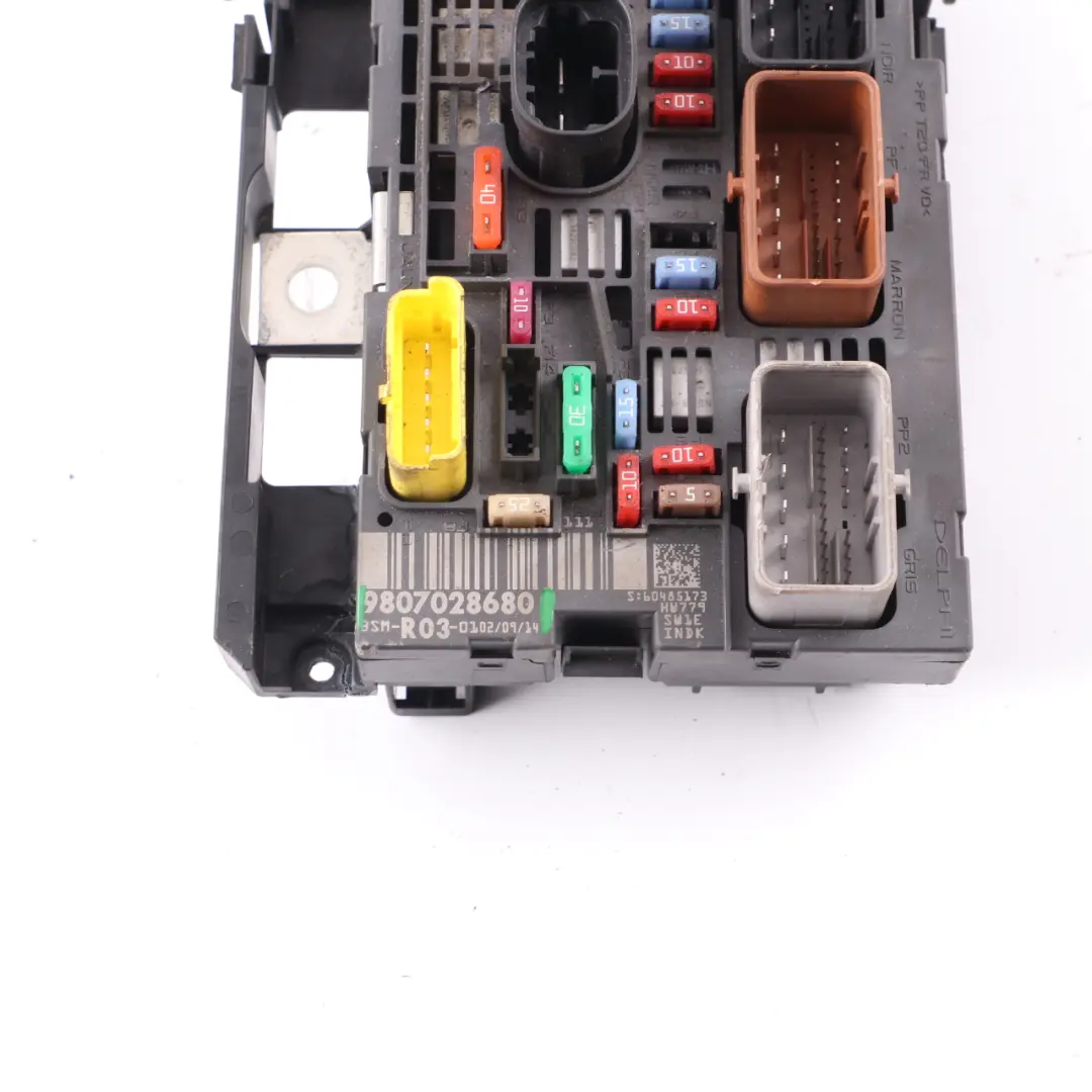 Citroen Dispatch Front Fuse Box BSM Control Unit Module to with Part number 9807028680 Citroen Dispatch Front Fuse Box BSM Control Unit Module - SKU 9807028680 - Part number 9807028680
