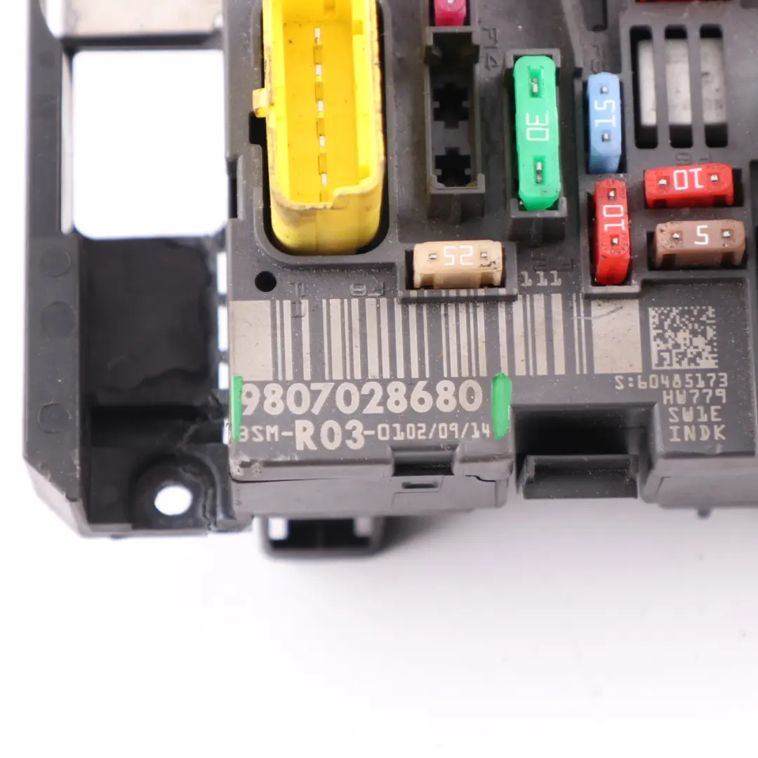 Citroen Dispatch Front Fuse Box BSM Control Unit Module to with Part number 9807028680 Citroen Dispatch Front Fuse Box BSM Control Unit Module - SKU 9807028680 - Part number 9807028680