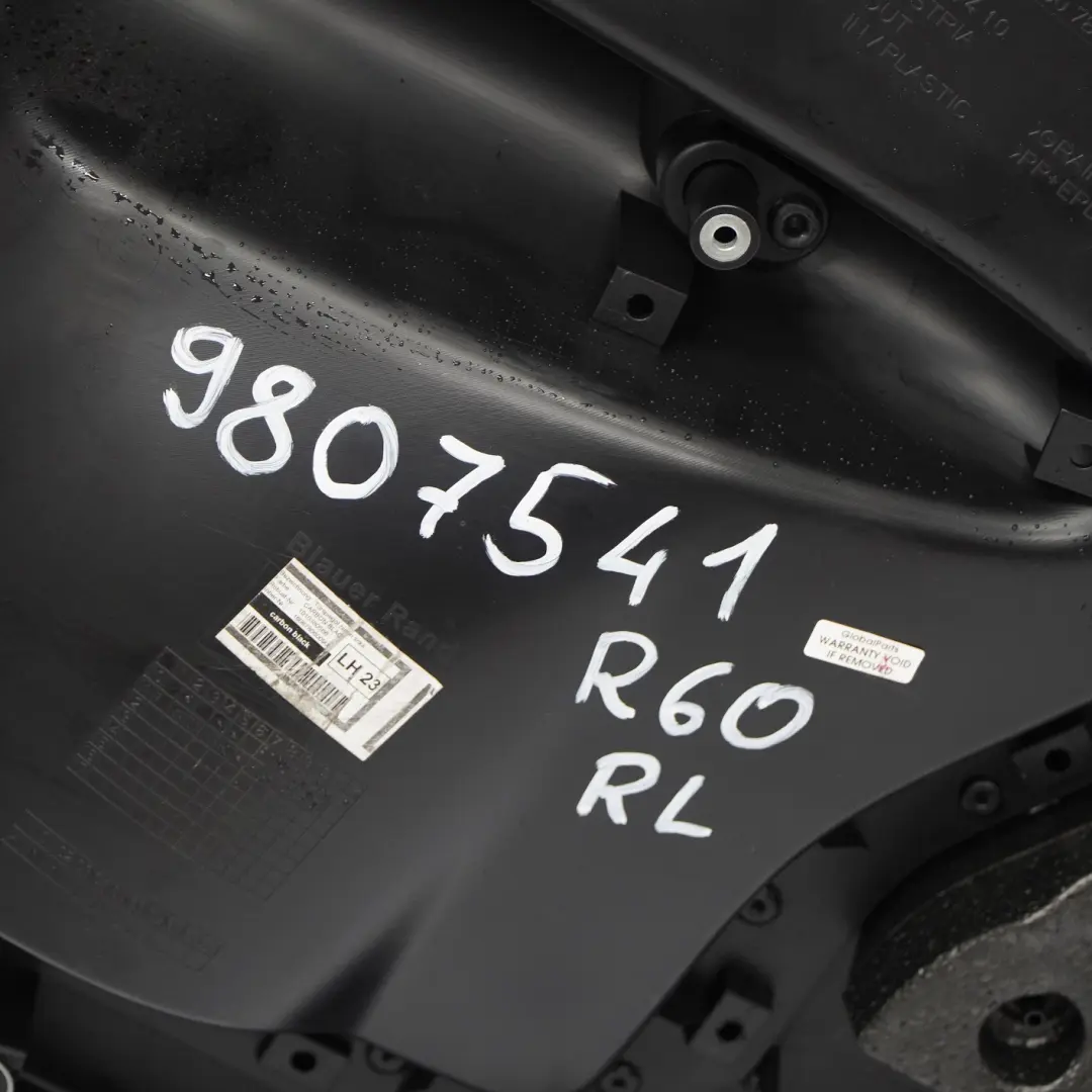 Left N/S Door Card Trim Panel Cover Carbon Black to Mini Countryman R60 Rear with Part number 9807541 Mini Countryman R60 Rear Left N/S Door Card Trim Panel Cover Carbon Black - SKU 9807541 - Part number 9807541