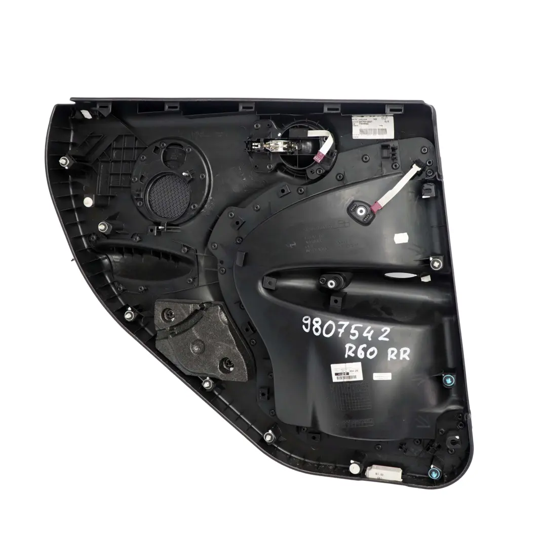 Right O/S Door Card Trim Panel Cover Carbon Black to Mini Countryman R60 Rear with Part number 9807542 Mini Countryman R60 Rear Right O/S Door Card Trim Panel Cover Carbon Black - SKU 9807542 - Part number 9807542