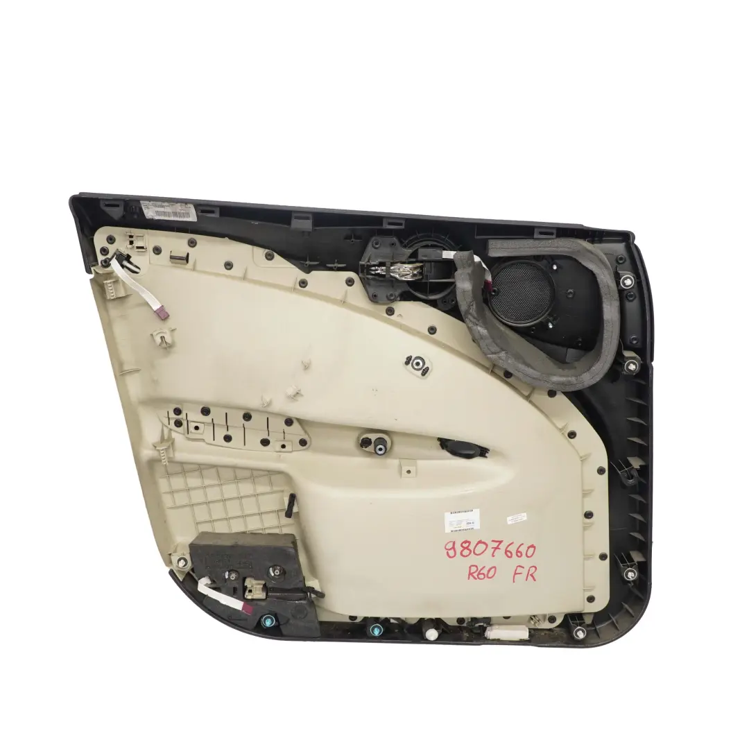 Panneau de garniture de la porte avant droite Noir beige pour Mini Countryman R60 à propos du numéro de pièce 9807660 Mini Countryman R60 Panneau de garniture de la porte avant droite Noir beige - SKU 9807660 - Numéro de pièce 9807660