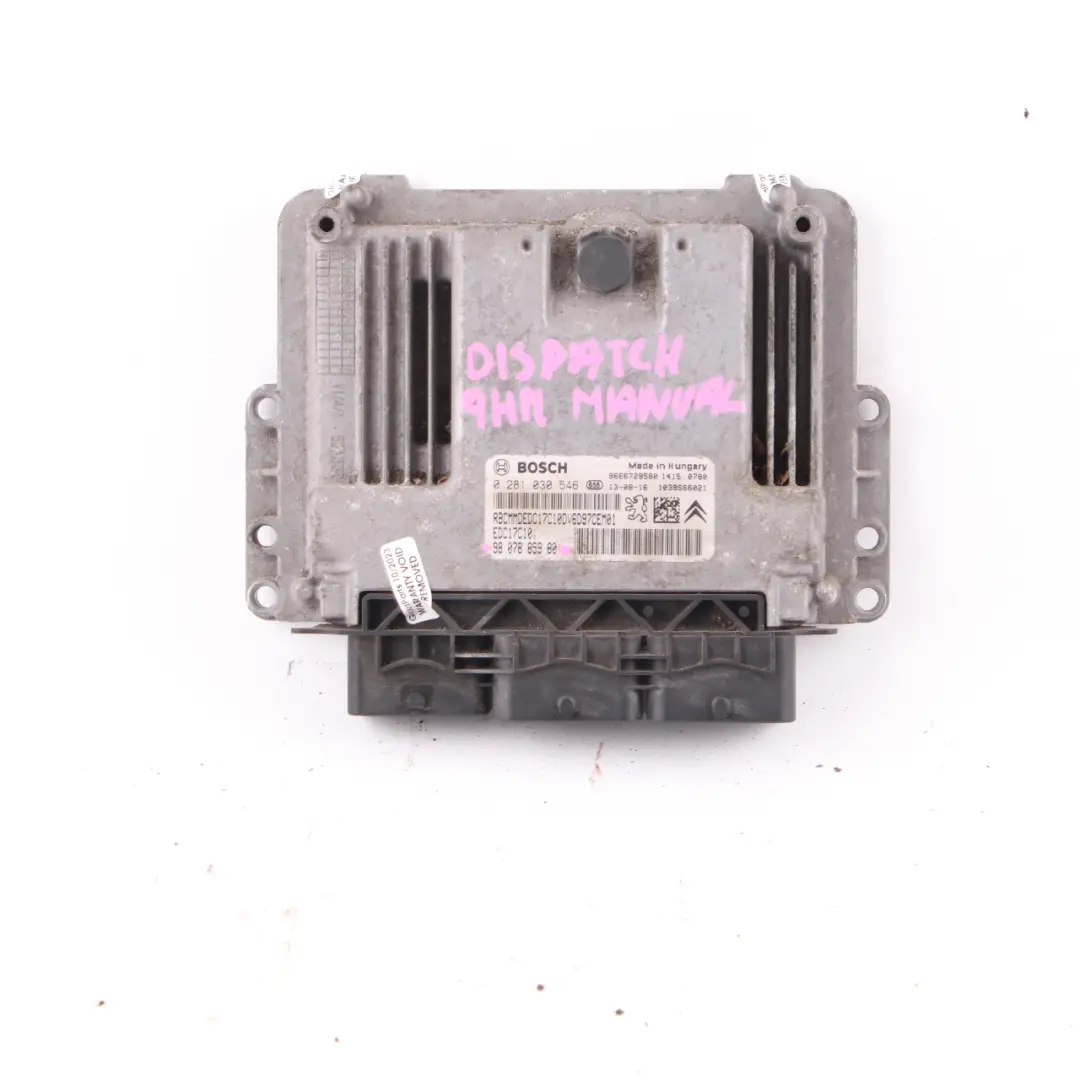  Citroen Dispatch Jumpy III 9HM DV6UC 1.6 Diesel Engine Module ECU - SKU 9807885980 - Part number 9807885980