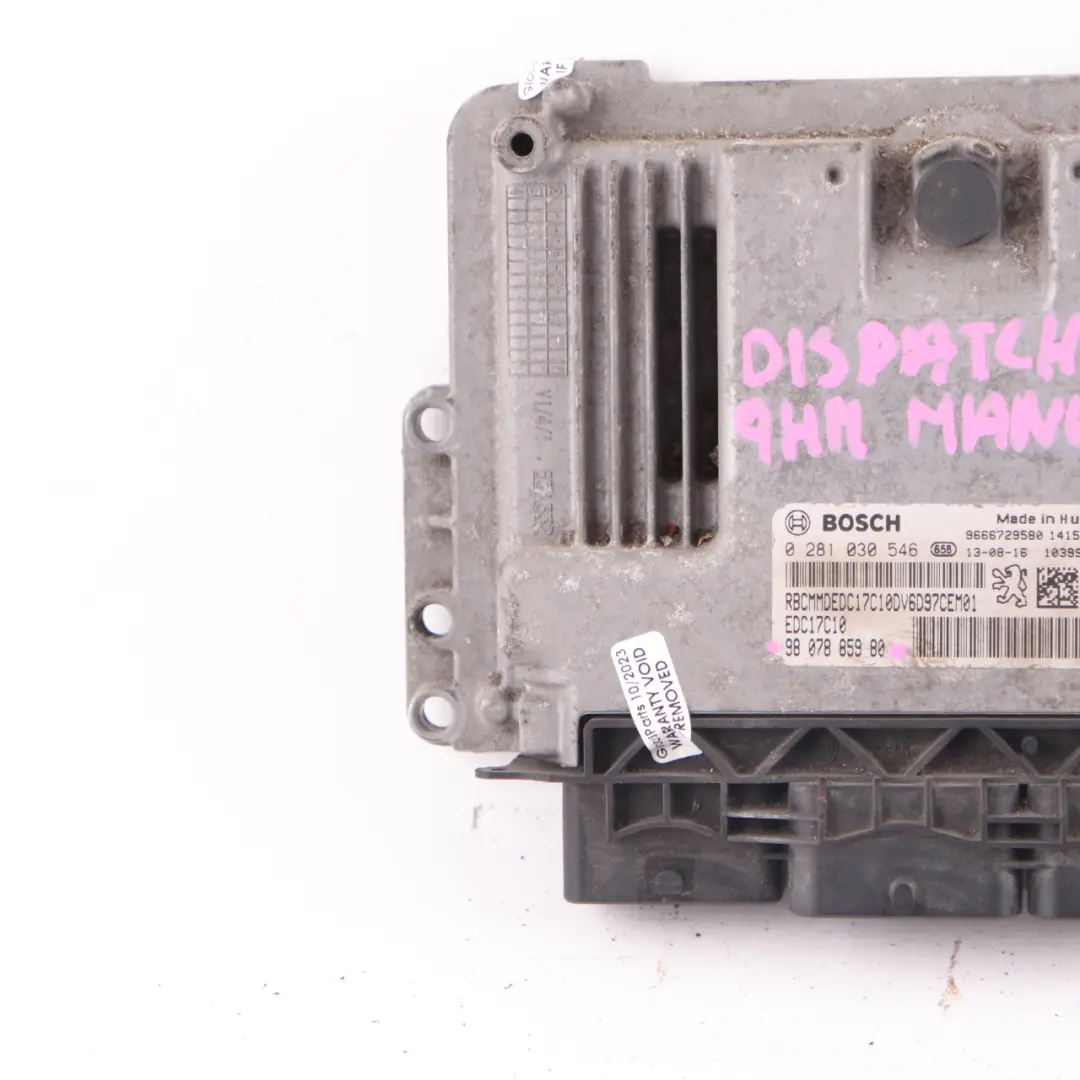 Citroen Dispatch Jumpy III 9HM DV6UC 1.6 Diesel Module moteur ECU pour à propos du numéro de pièce 9807885980 Citroen Dispatch Jumpy III 9HM DV6UC 1.6 Diesel Module moteur ECU - SKU 9807885980 - Numéro de pièce 9807885980
