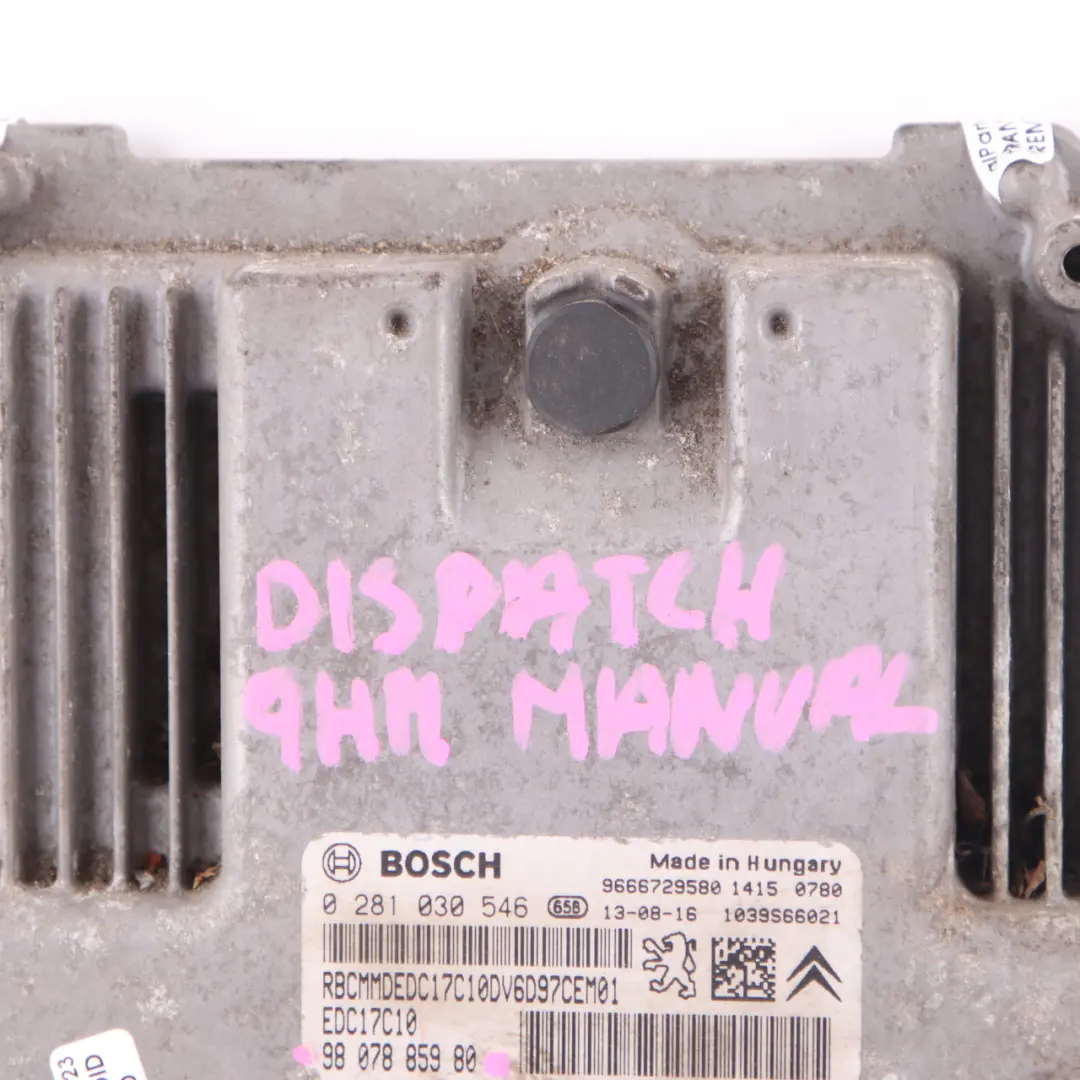  Citroen Dispatch Jumpy III 9HM DV6UC 1.6 Diesel Módulo Motor ECU - SKU 9807885980 - Número de pieza 9807885980