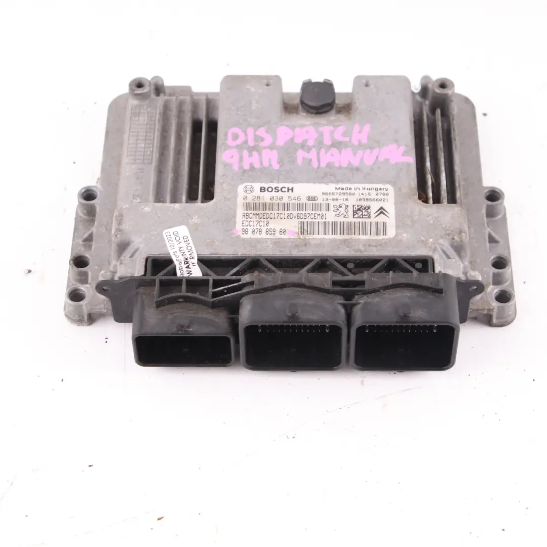  Citroen Dispatch Jumpy III 9HM DV6UC 1.6 Diesel Engine Module ECU - SKU 9807885980 - Part number 9807885980