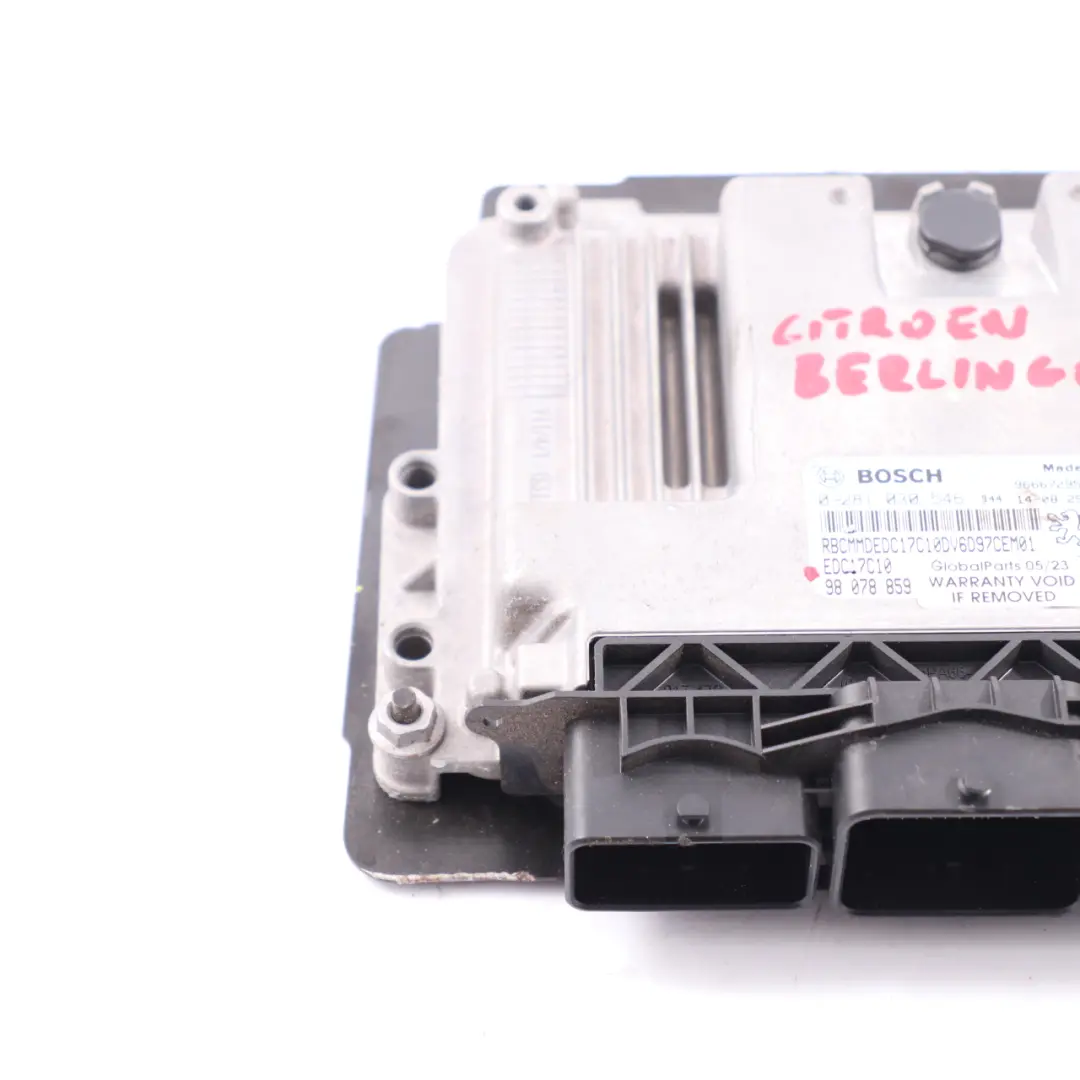  Citroen Berlingo 1.6 HDI 9H06 Engine Control Unit ECU EDC Manual - SKU 98078859 - Part number 98078859