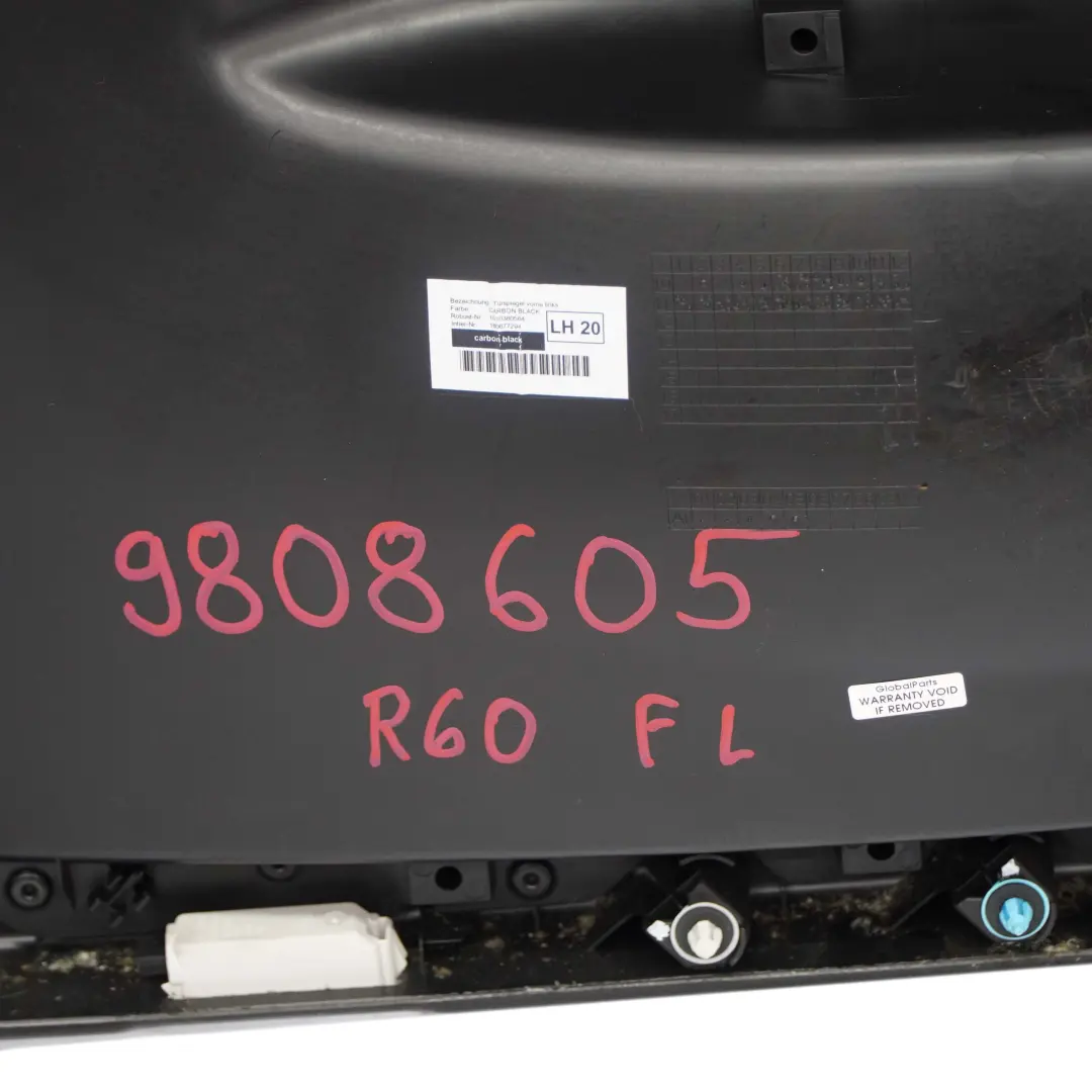 Front Left N/S Door Card Trim Panel Carbon Black to Mini Countryman R60 with Part number 9808605 Mini Countryman R60 Front Left N/S Door Card Trim Panel Carbon Black - SKU 9808605 - Part number 9808605