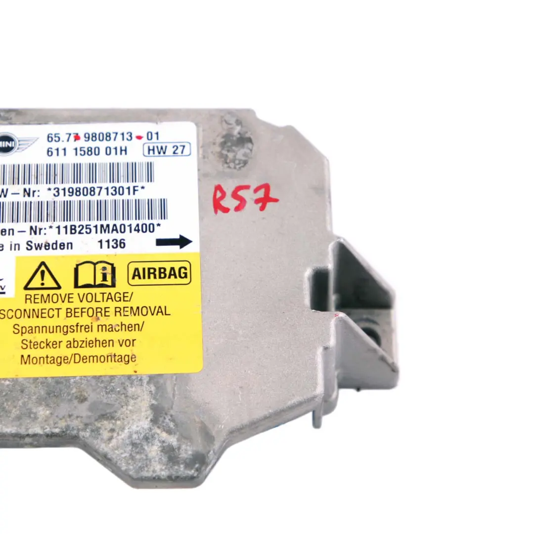 Mini Cooper S Cabrio R57 R57N LCI Airbag ECU Control Unit Module - SKU 9808713 - Part number 9808713