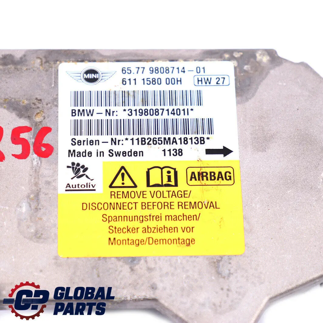 Mini Cooper One R56 R55 R58 R60 Airbag ECU Control Module Unit - SKU 9808714 - Part number 9808714