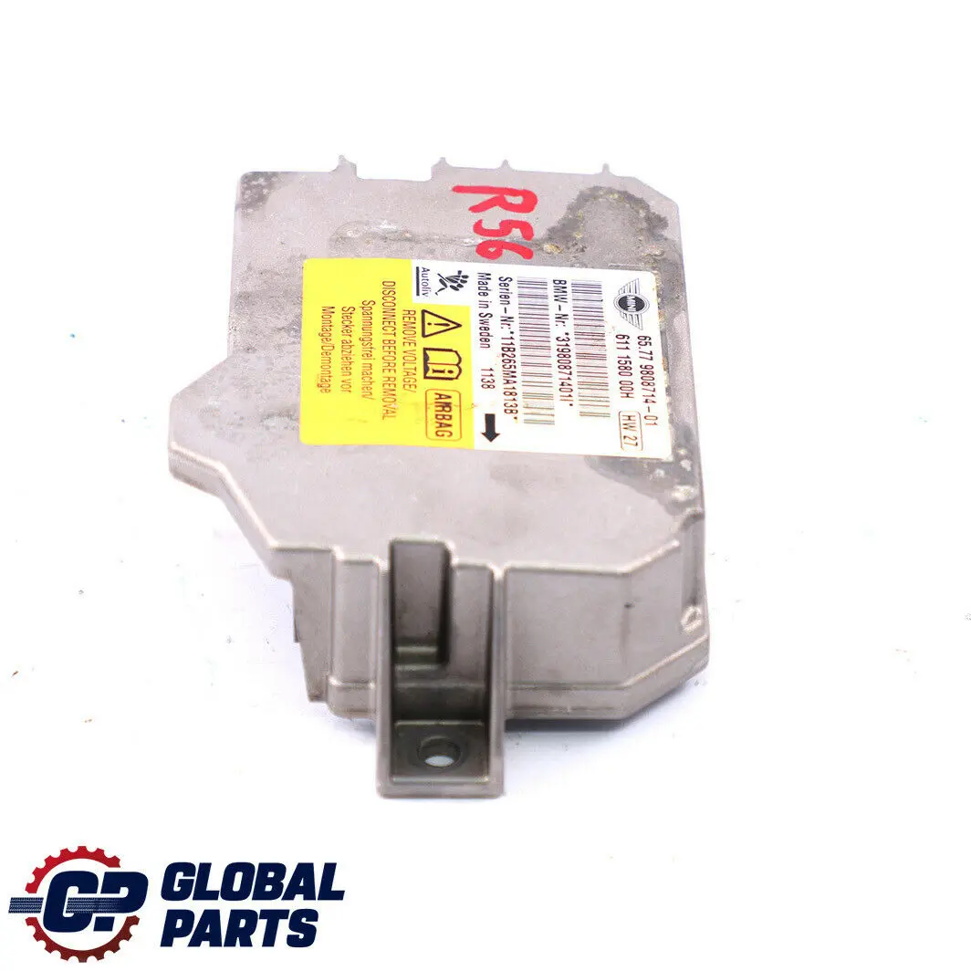 Mini Cooper One R56 R55 R58 R60 Airbag ECU Control Module Unit - SKU 9808714 - Part number 9808714