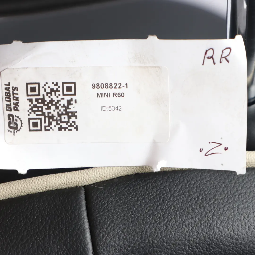 Folding Right O/S Leather Lounge Carbon Black to Mini R60 Countryman Rear Seat with Part number 9808822 Mini R60 Countryman Rear Seat Folding Right O/S Leather Lounge Carbon Black - SKU 9808822-1 - Part number 9808822