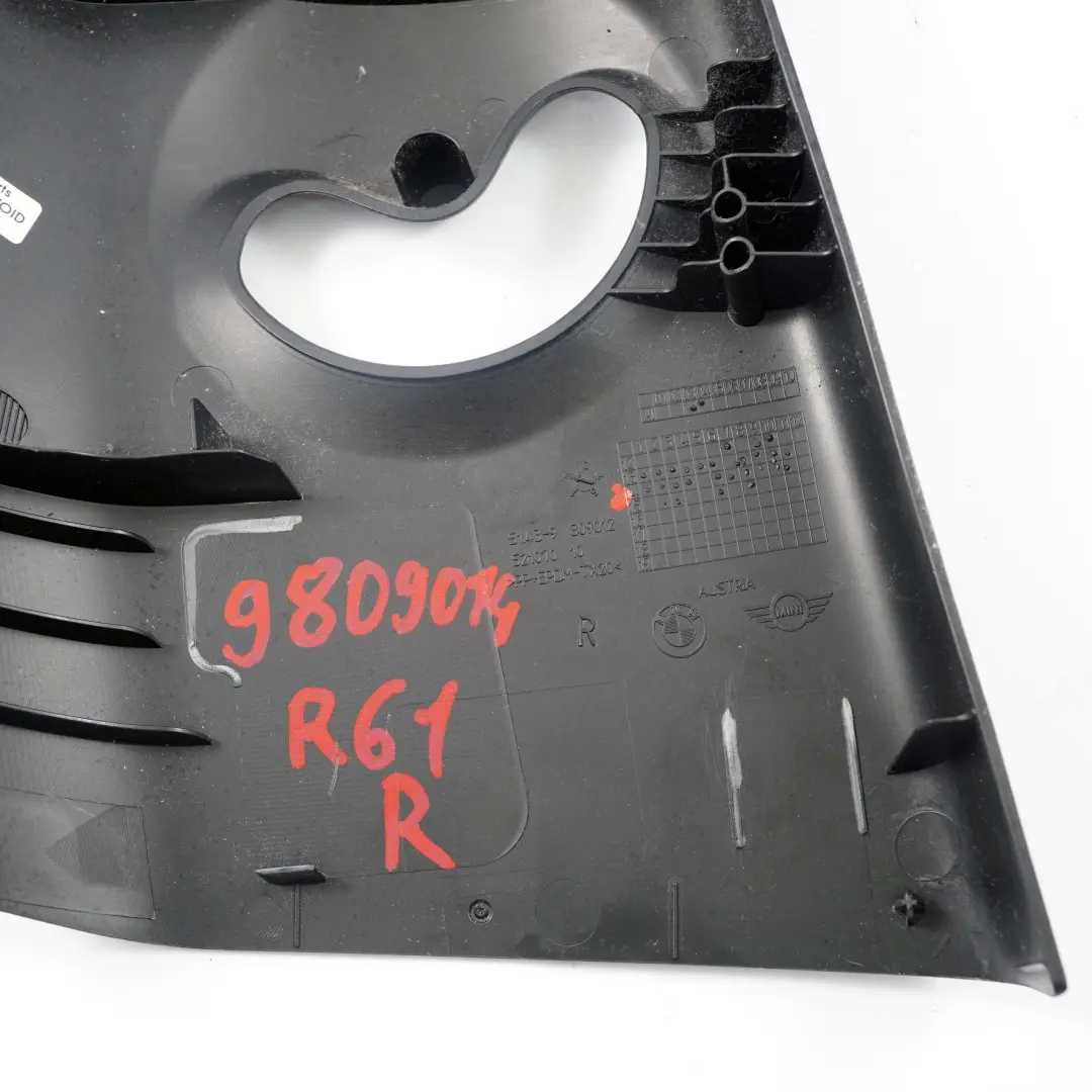 Mini R61 A-Column Trim Paceman Covering Panel Right O/S Carbon Black - SKU 9809014 - Part number 9809014