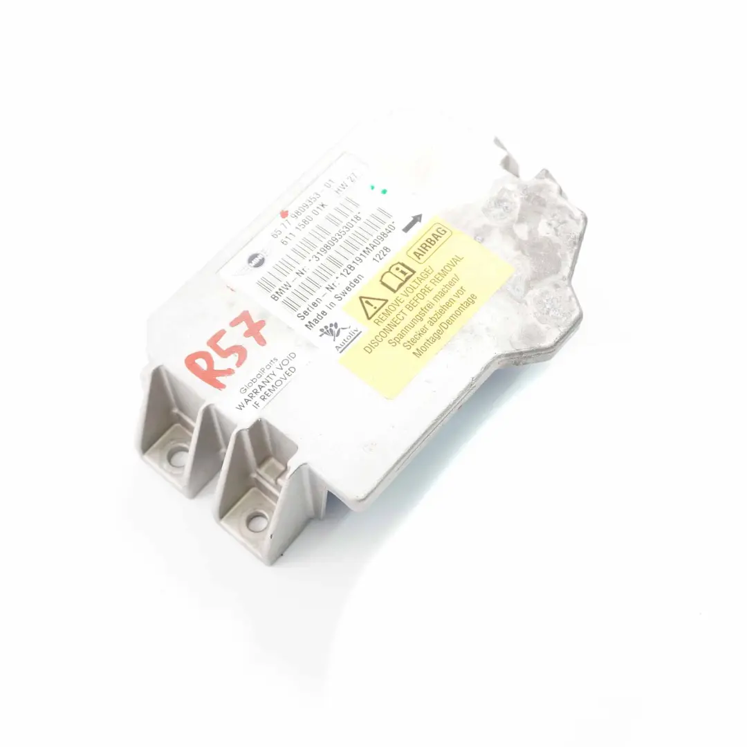 Mini R57 LCI R59 Convertible Airbag ECU Control Unit Module - SKU 9809353 - Part number 9809353