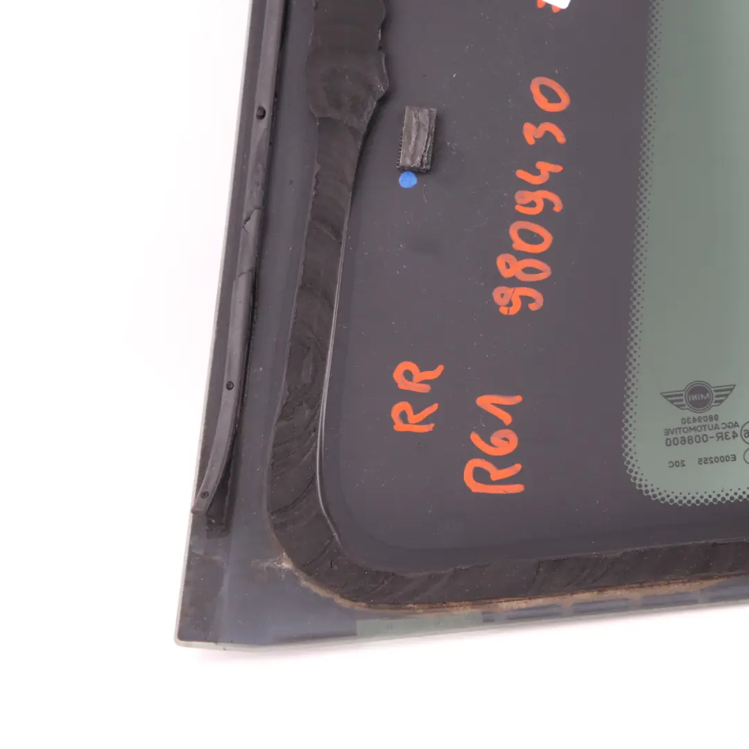  Vitre Mini R61 Paceman Rear Right Side Quarter Fixed Tinted - SKU 9809430 - Numéro de pièce 9809430