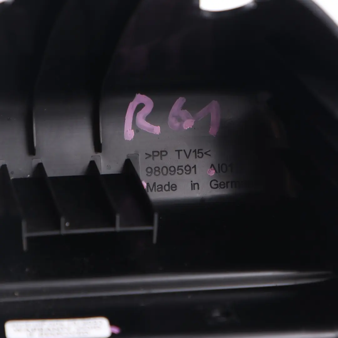 Centre Console Rear Trim Panel End Cover Black to Mini Paceman R61 with Part number 9809591 Mini Paceman R61 Centre Console Rear Trim Panel End Cover Black - SKU 9809591 - Part number 9809591