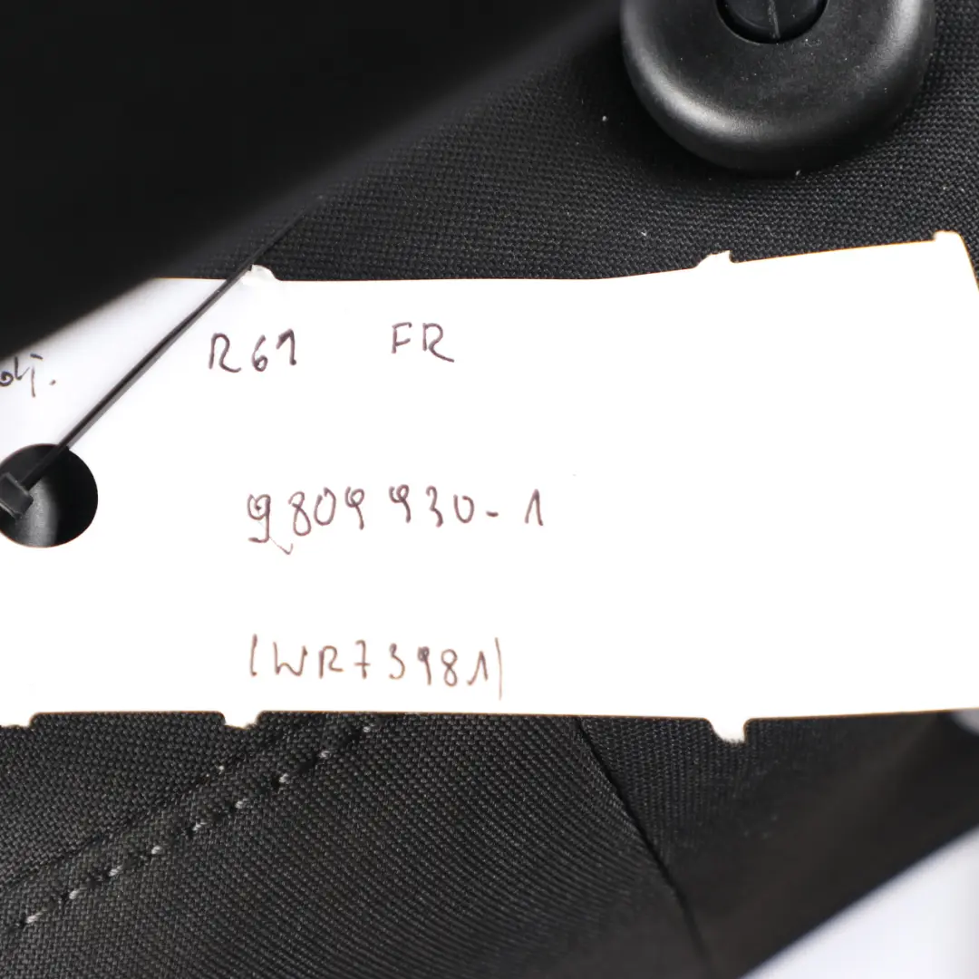 Cloth Fabric Diagonal Track Front Right O/S Seat to MINI R61 Paceman with Part number 9809930 MINI R61 Paceman Cloth Fabric Diagonal Track Front Right O/S Seat - SKU 9809930-1 - Part number 9809930