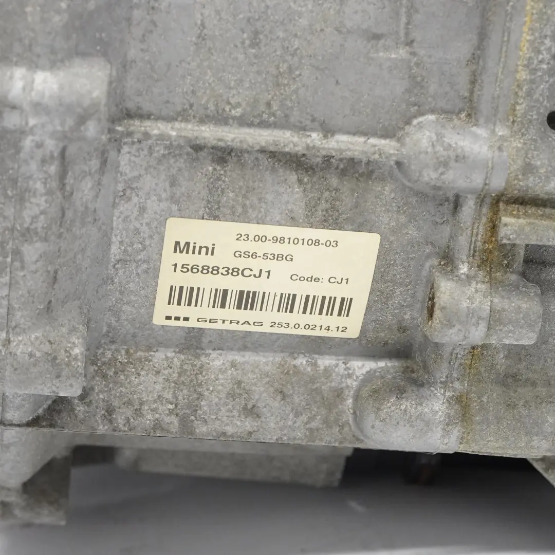 Gearbox CJ1 WARRANTY to Mini Cooper S ALL4 R60 Countryman Petrol N18 Manual with Part number 9810108 Mini Cooper S ALL4 R60 Countryman Petrol N18 Manual Gearbox CJ1 WARRANTY - SKU 9810108 - Part number 9810108