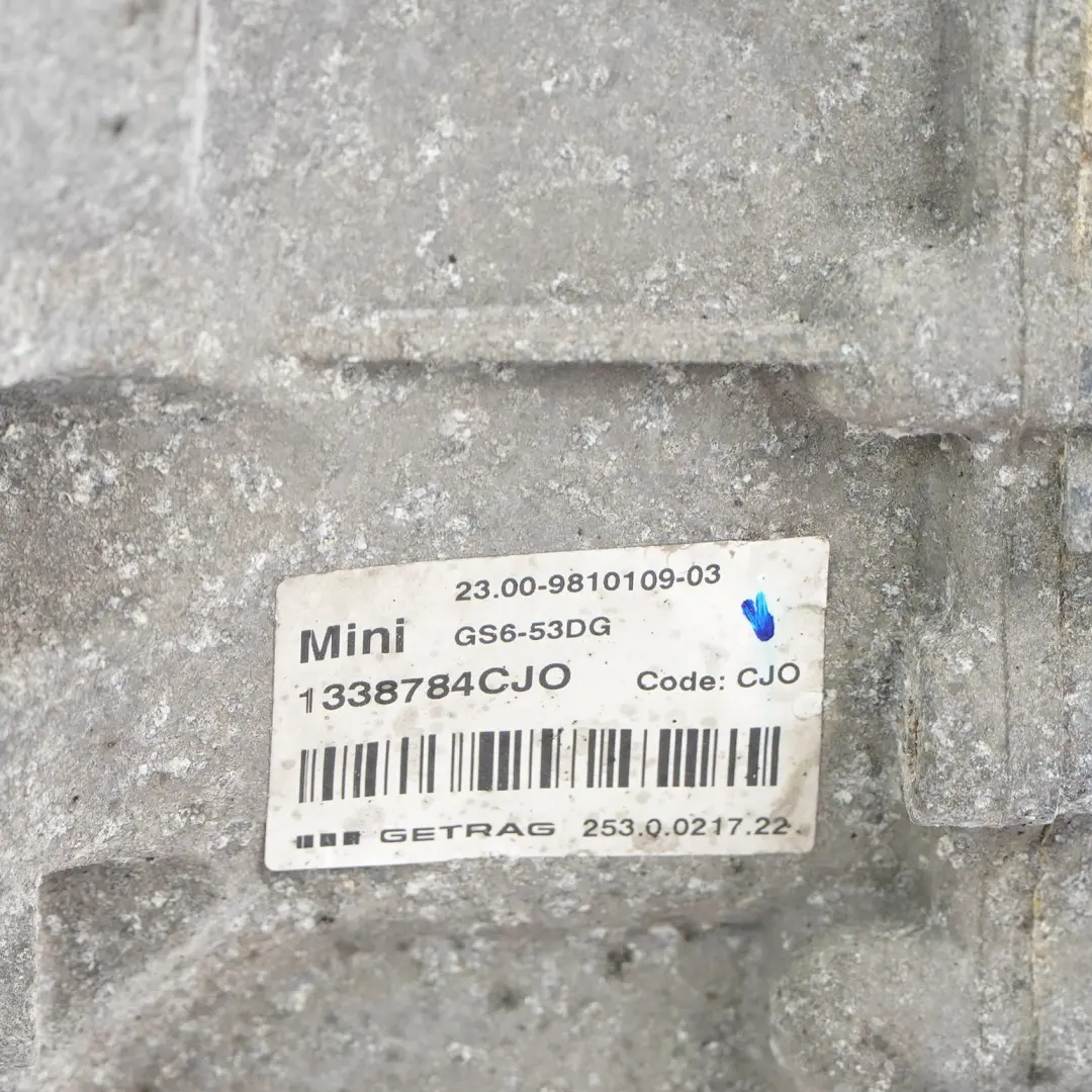 N47N Manual Gearbox GS6-53DG CJO WARRANTY to Mini Cooper D ALL4 R60 R61 with Part number 9810109 Mini Cooper D ALL4 R60 R61 N47N Manual Gearbox GS6-53DG CJO WARRANTY - SKU 9810109 - Part number 9810109