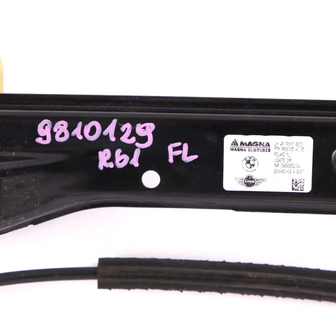 Window Lifter Mini Cooper R61 Paceman With Motor Front Left N/S 9808785 to with Part number 9810129 Window Lifter Mini Cooper R61 Paceman With Motor Front Left N/S 9808785 - SKU 9810129 - Part number 9810129