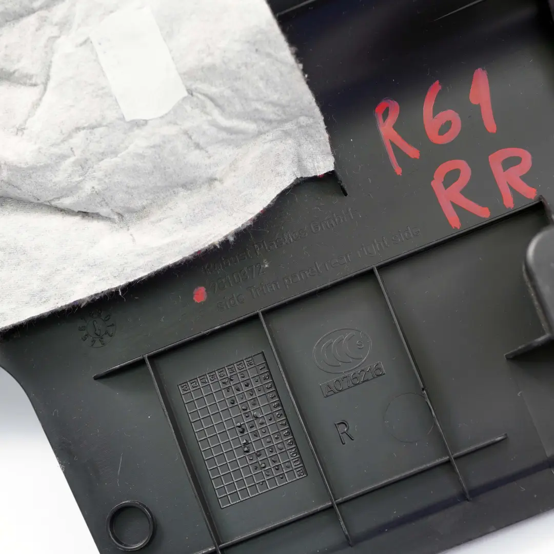 Mini R61 Paceman Banda interior trasera derecha Tapa entrada puerta - SKU 9810372 - Número de pieza 9810372