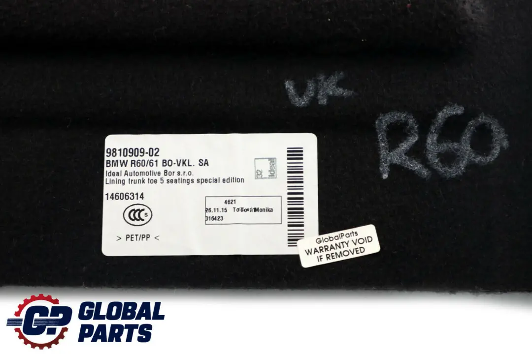 Mini Countryman R60 Posteriore Pavimento Vano Portabagagli Carenatura - SKU 9810909 - Numero di parte 9810909