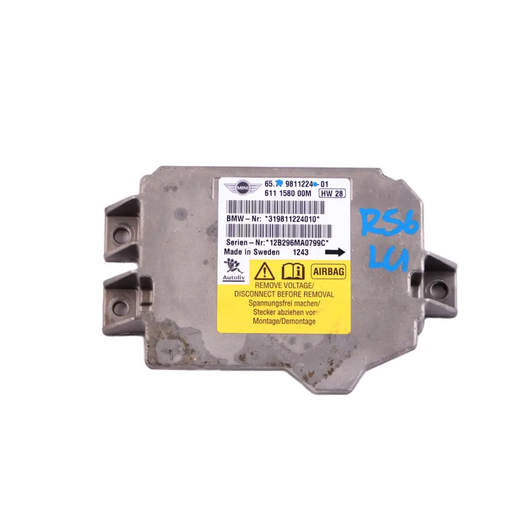 Airbag ECU Modulo unità di controllo per Mini R55 R56 R57 con numero di parte 9811224 Mini R55 R56 R57 Airbag ECU Modulo unità di controllo - SKU 9811224 - Numero di parte 9811224