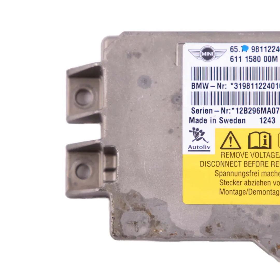 Module de l'unité de contrôle de l'ECU de l'airbag pour Mini 55 R56 R57 à propos du numéro de pièce 9811224 Mini 55 R56 R57 Module de l'unité de contrôle de l'ECU de l'airbag - SKU 9811224 - Numéro de pièce 9811224