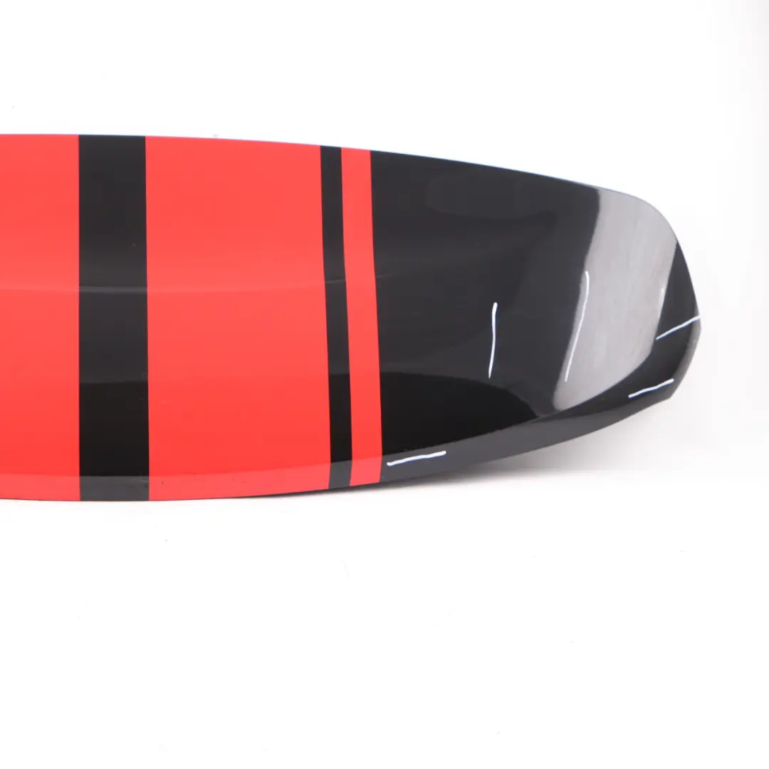 Spoiler Mini R60 Tailgate Boot Trim Red Stripes Absolute Black Metallic B11 to Rear with Part number 9811626 Rear Spoiler Mini R60 Tailgate Boot Trim Red Stripes Absolute Black Metallic B11 - SKU 9811626-ABS1 - Part number 9811626