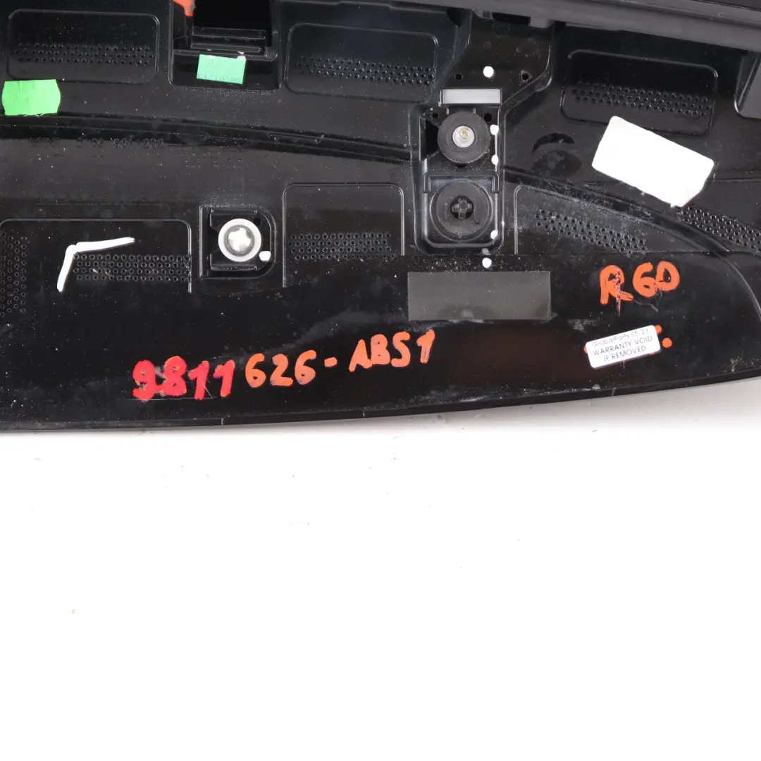 Spoiler Mini R60 Tailgate Boot Trim Red Stripes Absolute Black Metallic B11 to Rear with Part number 9811626 Rear Spoiler Mini R60 Tailgate Boot Trim Red Stripes Absolute Black Metallic B11 - SKU 9811626-ABS1 - Part number 9811626