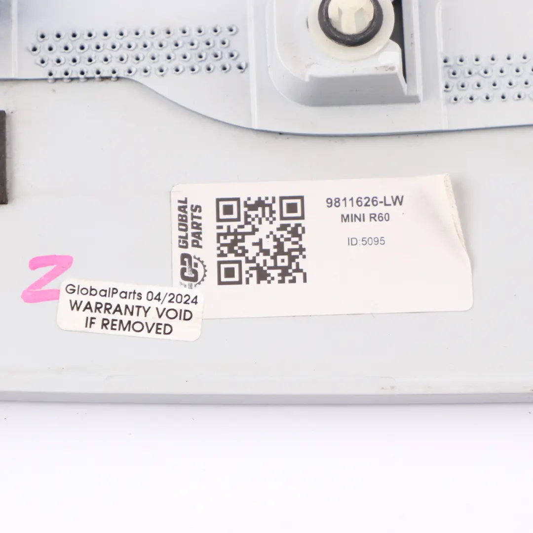 Boot Spoiler Light White - B15 Black Stripes to Mini R60 Rear Tailgate with Part number 9811626 Mini R60 Rear Tailgate Boot Spoiler Light White - B15 Black Stripes - SKU 9811626-LW - Part number 9811626