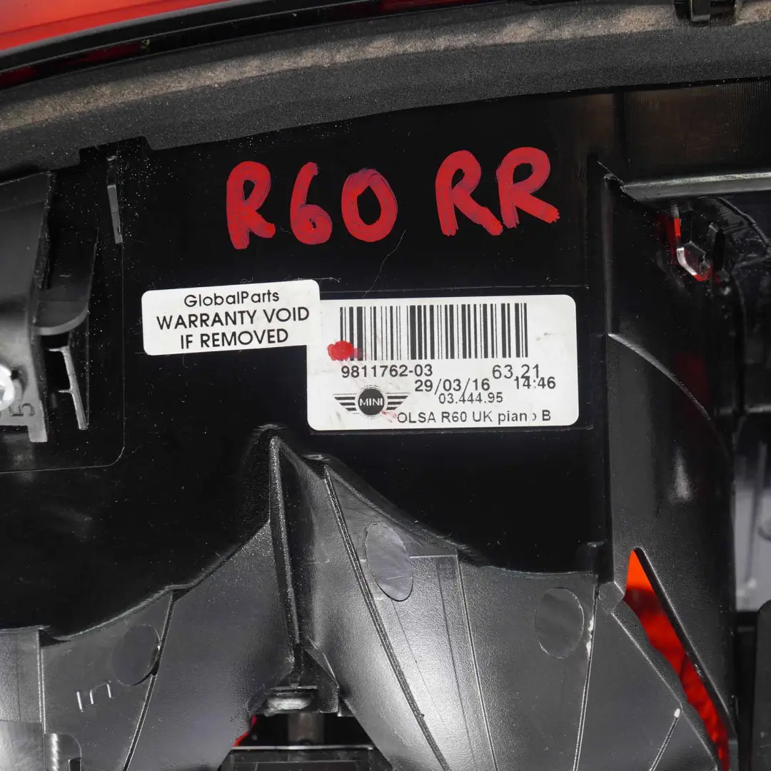 Heckleuchte Ruckleuchte Hinten Rechts für Mini Countryman 1 R60 mit Teilenummer 9811762 Mini Countryman 1 R60 Heckleuchte Ruckleuchte Hinten Rechts - SKU rhd-9811762 - Teilenummer 9811762